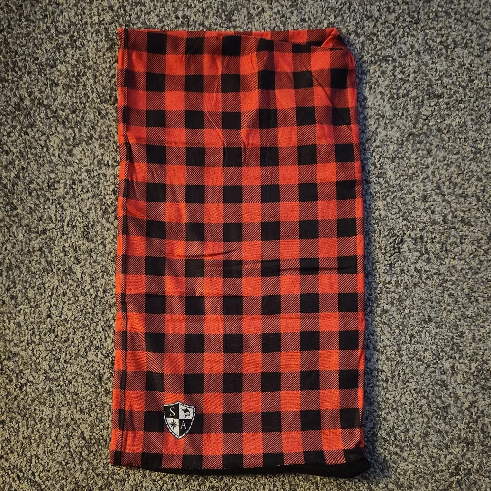 SA Frost Tech Fleece Face Shield in Lumberjack Red Plaid